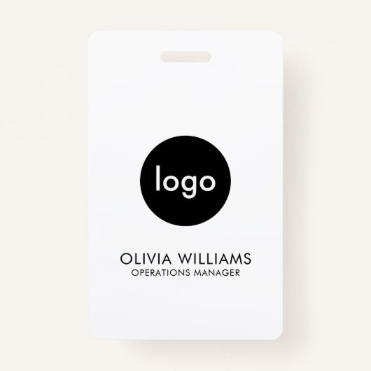 Modern Minimalist Employee ID Business Logo Ausweis (Vorderseite)