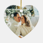 Modern Minimalist Engagement Photo Keramik Ornament (Hinten)