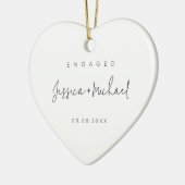 Modern Minimalist Engagement Photo Keramik Ornament (Links)