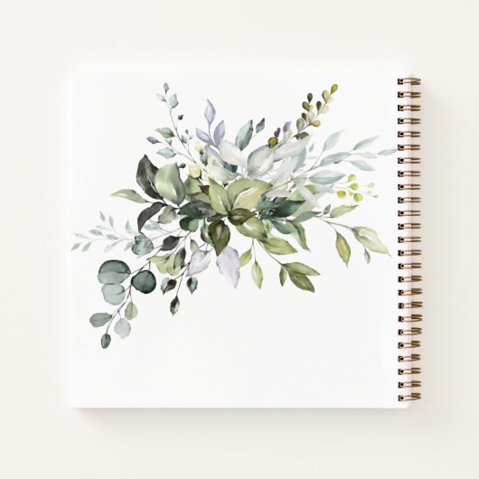 Modern Minimalist Eucalyptus Wedding Planner Notizblock (Rückseite)
