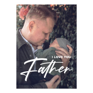 Modern minimalist father day photo greeting card fotodruck