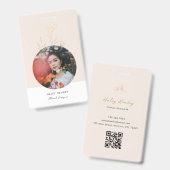 Modern Minimalist Floral Gold Ausweis (Vorder- & Rückseite)