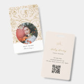 Modern Minimalist Floral Gold Pattern Ausweis (Vorder- & Rückseite)