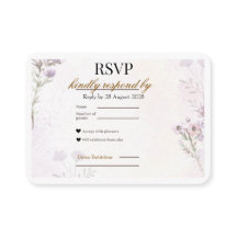 Modern Minimalist Floral RSVP Card | Lavender Rose
