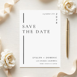 Modern Minimalist Formal Wedding Announcement Save The Date