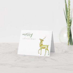 Modern minimalist frohe Weihnachten Gold-Rentier  Karte