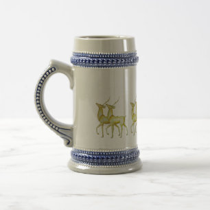 Modern minimalist frohe Weihnachten Rentiere Bierglas