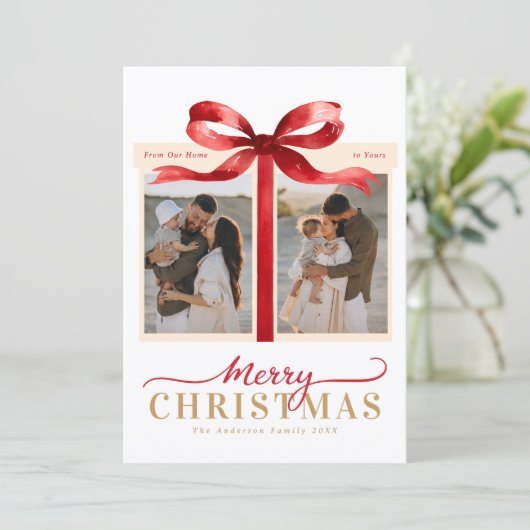 Modern minimalist frohe Weihnachten rot (Stehend Vorderseite)