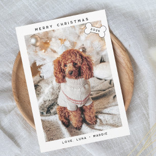 Modern minimalist frohes Woofmas  Feiertagskarte