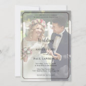 Modern Minimalist Full Photo Overlay Wedding  Einladung (Vorderseite)