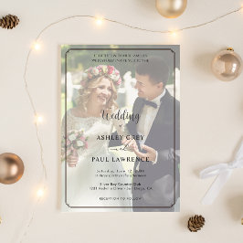 Modern Minimalist Full Photo Overlay Wedding  Einladung