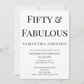 Modern minimalist fünfzig und fantastisch zum 50. einladung (Vorderseite)