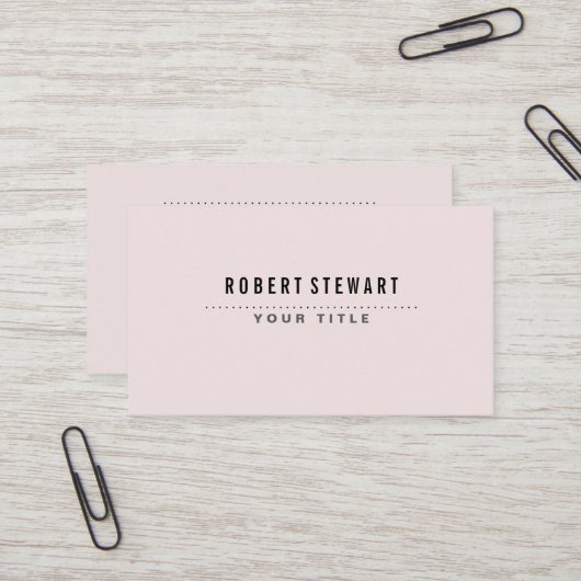 Modern minimalist generic baby pink visitenkarte (Vorderseite/Rückseite Beispiel)