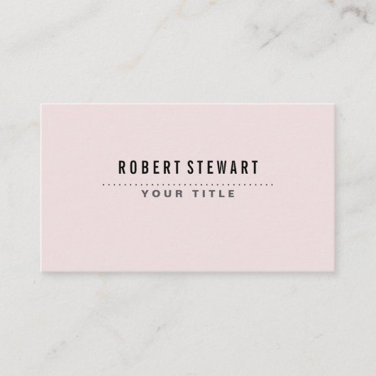 Modern minimalist generic baby pink visitenkarte (Vorderseite)