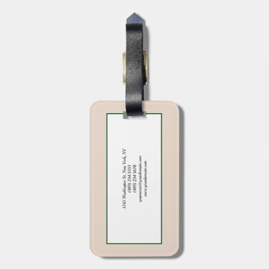 Modern Minimalist Gepäckanhänger (Rückseite vertikal)