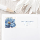 Modern Minimalist Gold and Blue Poppy (Insitu)