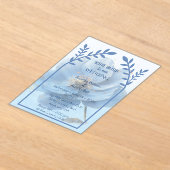 Modern Minimalist Gold and Blue Poppy Acryleinladungen (Ablage )