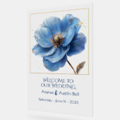 Modern Minimalist Gold and Blue Poppy Acrylic Sign Acrylschild (Winkel)
