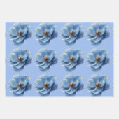 Modern Minimalist Gold and Blue Poppy  Geschenkpapier Set (Vorderseite 2)