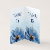 Modern Minimalist Gold and Blue Poppy Table Number (Innenseite)