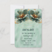 Modern Minimalist Gold and Emerald Wedding Save The Date (Vorderseite)