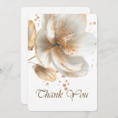 Modern Minimalist Gold and White Wedding Dankeskarte (Vorne/Hinten)