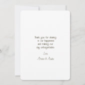 Modern Minimalist Gold and White Wedding Dankeskarte (Rückseite)