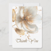 Modern Minimalist Gold and White Wedding Dankeskarte (Vorderseite)