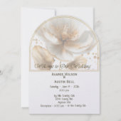 Modern Minimalist Gold and White Wedding Einladung (Vorderseite)