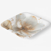 Modern Minimalist Gold and White Wedding Pappteller (Gewinkelt)