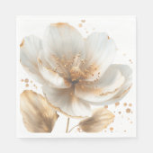 Modern Minimalist Gold and White Wedding Serviette (Vorderseite)