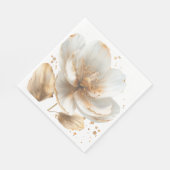 Modern Minimalist Gold and White Wedding Serviette (Ecke)