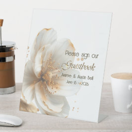 Modern Minimalist Gold and White Wedding Sockelschild