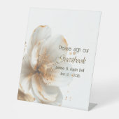 Modern Minimalist Gold and White Wedding Sockelschild (Vorderseite)