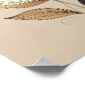 Modern Minimalist Gold & Black Botanical Floral Li Poster (Ecke)