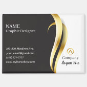 Modern Minimalist Gold Black White Business Magnet (Vorderseite)