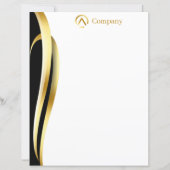 Modern Minimalist Gold Black White Paper Sheet (Vorderseite)
