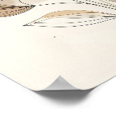 Modern Minimalist Gold Floral Line Art: Abstract B Poster (Ecke)