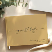 Modern Minimalist Gold Script Wedding Gästebuch