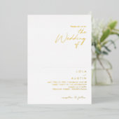 Modern Minimalist | Gold The Wedding Of Real Folieneinladung (Stehend vorne)