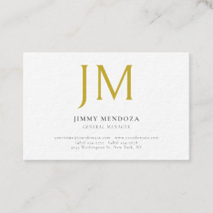 Modern minimalist goldenes Monogramm Luxus dickes  Visitenkarte