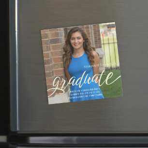Modern Minimalist Graduate Simple Photo Magnet