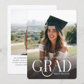 Modern Minimalist Graduate Two Photo Graduation Ankündigung (Vorne/Hinten)