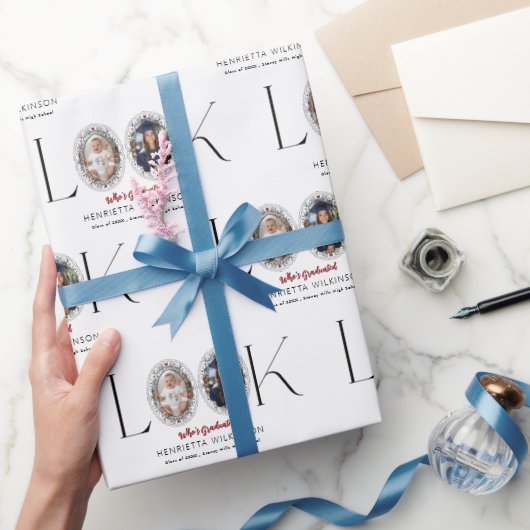 Modern Minimalist Graduation Announcement Photo  Geschenkpapier (Schenken)