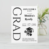 Modern Minimalist Graduation Party Invitation  Einladung (Stehend Vorderseite)