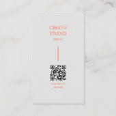 Modern minimalist grau orange QR-Code Visitenkarte (Rückseite)