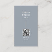 Modern minimalist grau weiß QR-Code Visitenkarte (Rückseite)