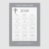 Modern Minimalist Gray 2026 Calendar Magnet (Vorderseite)