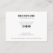 Modern Minimalist Gray Jewelry Care Insert Card (Rückseite)