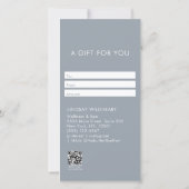 Modern Minimalist Gray QR Code Gift Certificate (Rückseite)